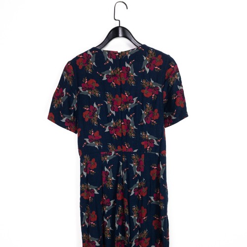 Seasalt Navy Red Green Floral Short Sleeve Mawgan Creek Jumpsuit - Size 8 - Picture 8 of 19