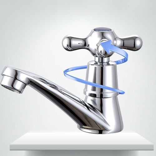2X Twin Basin Sink Taps Cold & Hot Water Crosshead Lever Sink Faucet Bathroom - Imagen 11 de 16