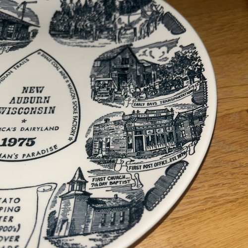 1975 NEW AUBURN Wisconsin / BLUE DIAMOND RESORT AREA - COMMEMORATIVE PLATE - Picture 4 of 10