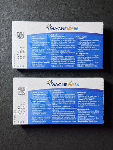 Magnesium with Vitamin B6 Magne B6 - Pack Of 2 - 120 Tab - Picture 2 of 4