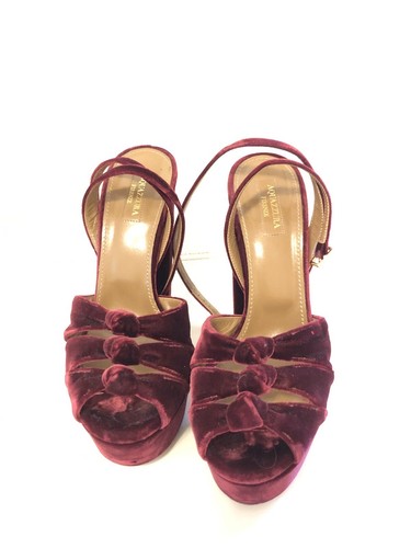 Altuzarra Velvet burgundy Color Platform Heels Size 38.5 $1250 - Picture 3 of 6
