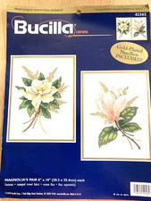 Bucilla Crewel "Magnolia's Pair" 8"x10" Very nice pair