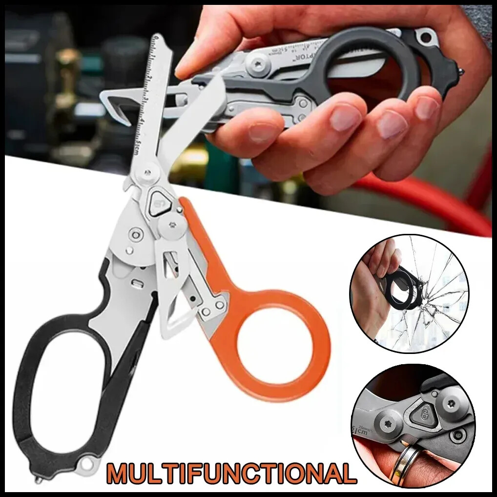 Multifunctional Stainless Steel Tactical Folding Scissors for First Aid and Survival-image