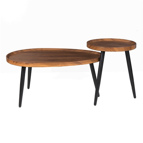 2X Refined Wooden Nesting Coffee Tables Side Table for Living Room Bedroom Hotel - Picture 10 of 15