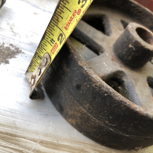 2 Pcs CAST IRON CART HIT MISS STEAMPUNK WHEELS 2 x 5-1/2 bore 3/4 .75 OUTSIDE - Picture 4 of 5