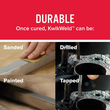 6 Minute Set Epoxy Kwikweld, High Strength, Waterproof, 2 Pack, Dark Grey, 50...