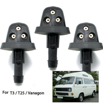 3 Stk Für T25 T3 Vanagon Front Heck Scheibenwaschdüsen Dreifach Waschanlagen
