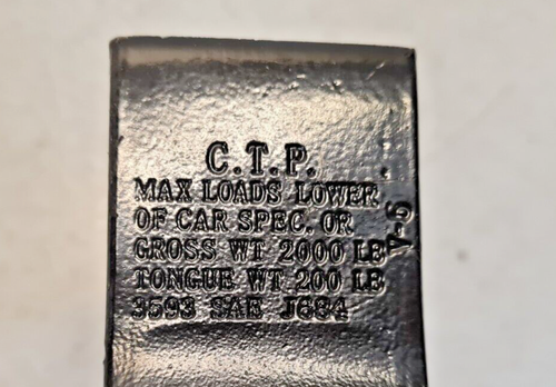 C.T.P. Trailer Hitch Drawbar 3593 SAE J684 | 2000Lb Gross WT | 200Lb Tongue - Afbeelding 2 van 14