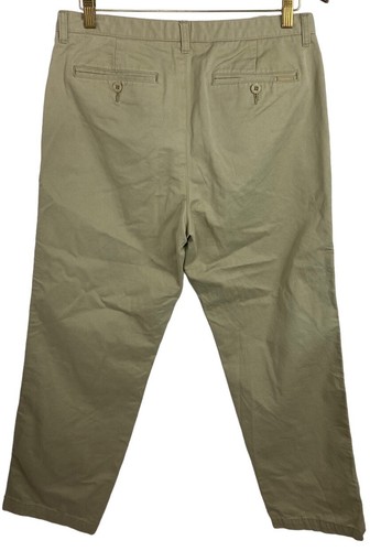 Pantalones Calvin Klein Caqui para Hombre Talla 32X30 Chino Informal Frente Plano Uniforme Algodón - Imagen 5 de 5