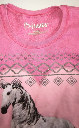 Hanes Girls EcoSmart Graphic Crewneck Sweatshirt Unicorn Causal Pink Size M G001 - Picture 3 of 4