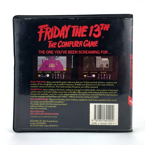 FRIDAY THE 13TH GAME DOMARK JASON VOORHEES HORROR RARE AMSTRAD 664 6128 DISKETTE - Bild 7 von 7
