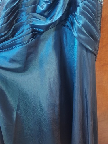 ASPEED Dark Turquoise Party Formal Evening Dress Gown Size Small USA Made Flaw - Picture 15 of 16
