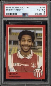 1997 PANINI FOOT THIERRY HENRY #195 ROOKIE RC PSA 4