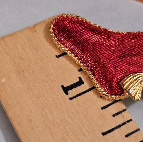 Santa's Red And Gold Boot Pin Brooch Vintage Signed Gerry's - Picture 5 of 5