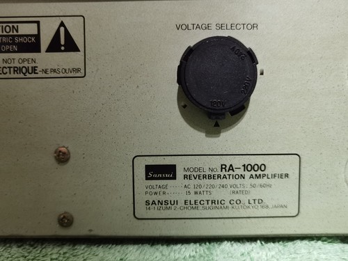 SANSUI RA-1000 REVERB AMPLIFIER Multi Voltage Please Read Description. - Bild 7 von 19