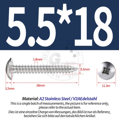 Stainless Steel Phillips Pan Head Self Tapping Screws Tappers Pozi Pili 304 A2 - Picture 96 of 140