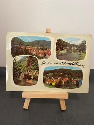 Vintage Postcard Greetings from the Bodetal (Resin), Multiview, Thale, Great Bustard