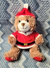 Animal Adventure Santa Bear 9" Plush Soft Toy Stuffed Animal 2014 