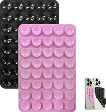 2-Pack Double-Sided Suction Phone Grip, Octo Cup Buddy Pink-black