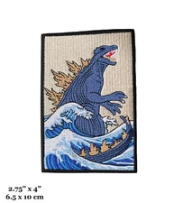 Godzilla Fictional Monster Sea Japaneese Embroidered Iron On Patch