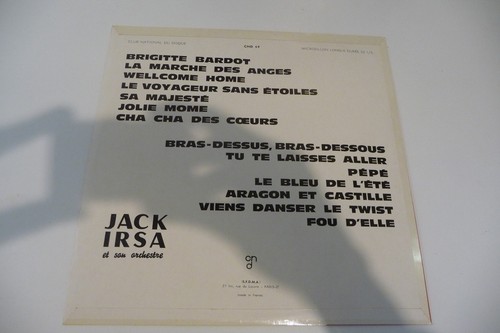 JACK IRSA LP BRIGITTE BARDOT / PEPE/ FOU D'ELLE.FERRE AZNAVOUR LAPOINTE... - Imagen 2 de 4