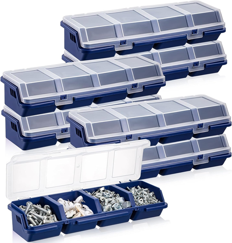 6 Pack Screw Organizer Box with Lids 4 Compartments Tool Bin Divider Small Parts - 第 1/12 張圖片