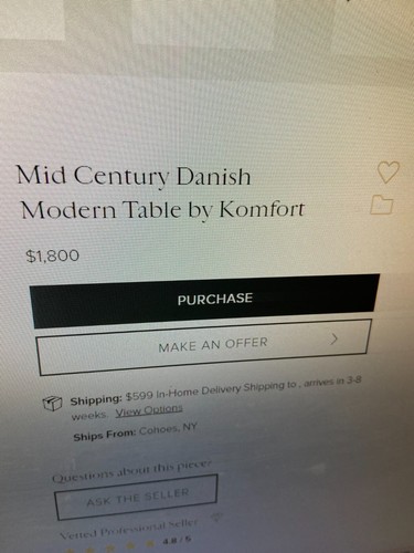 Mid Century Komfort Coffee Table Made In Denmark It Needs Glass Top Parts - Picture 13 of 15