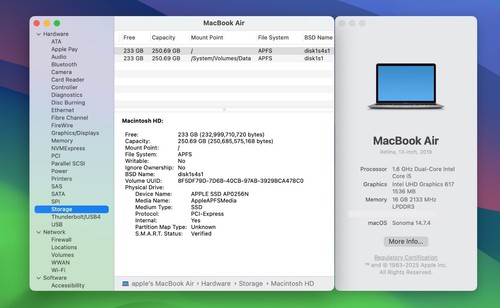13" Apple MacBook Air 2019 1.6GHz Intel Core i5 16GB RAM 256GB SSD - Very Good - Picture 8 of 8