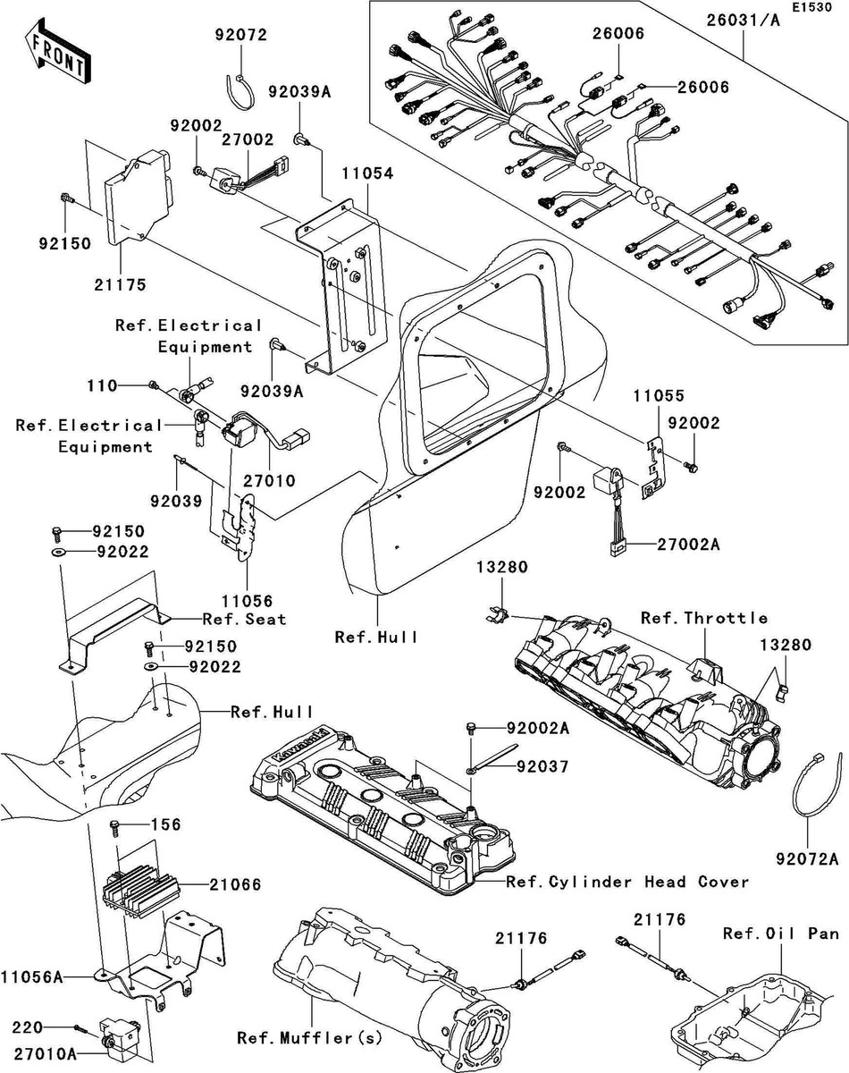 Kawasaki ULTRA300X'12 OEM section (Fuel-Injection) parts Kawasaki ULTRA300X'12 OEM section (Fuel-Injection) parts