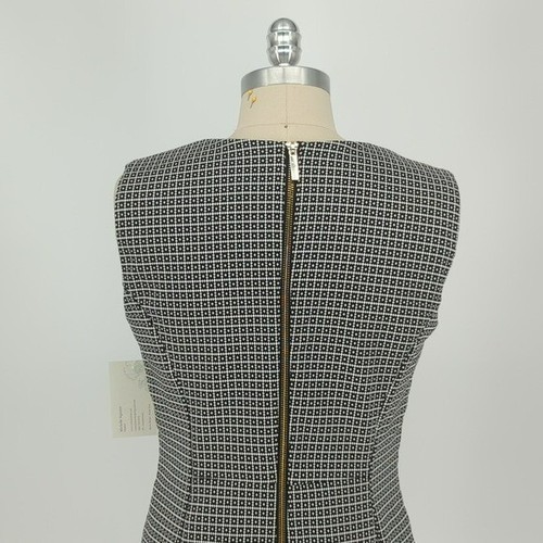 Calvin Klein Square Jacquard Sheath Dress Black White 8 preppy Business casual - Picture 4 of 7