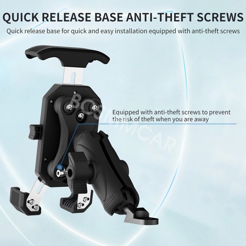 Motorcycle Rearview Mirror Bracket 3-Claw Phone Holder For Mobile Phone GPS Navi - Imagen 11 de 21
