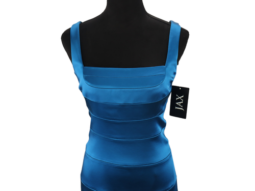 Jax Women's Tank Dress Aqua/Teal Square Neck Pencil Lined Formal Size 10 NWT - Picture 6 of 13
