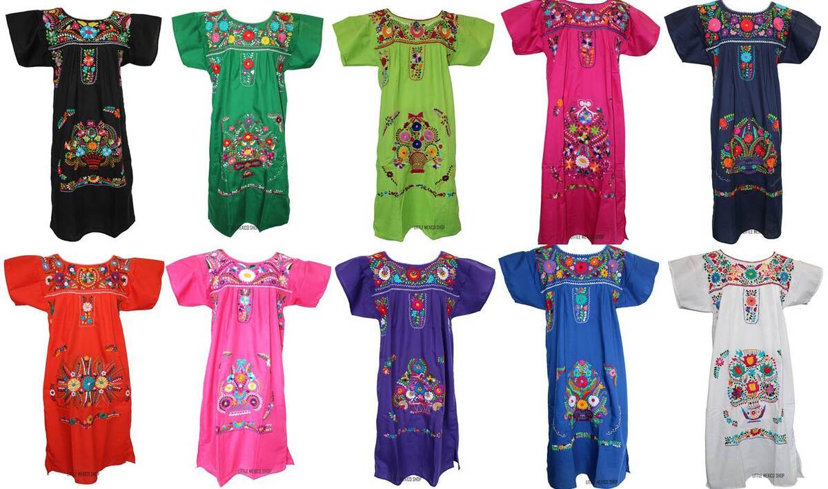 Vintage plus size mexican cheap dress