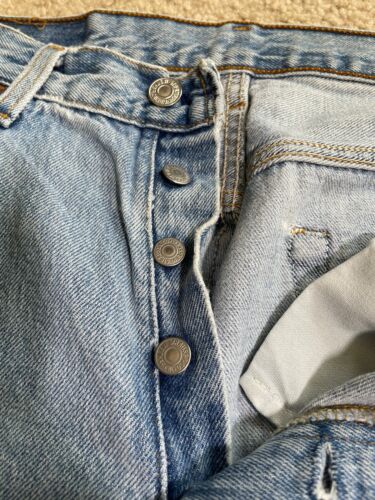 VINTAGE LEVIS 501 JEANS FADED BLUE 33x34 BUTTON FLY LATE 90s USA MADE WPL 423 D - Bild 16 von 20