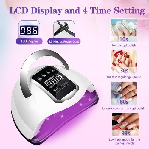 Professional 280W Nail Dryer Lamp UV 66 LED Sun Light Nail Gel Curing Machine UK - Picture 2 of 12