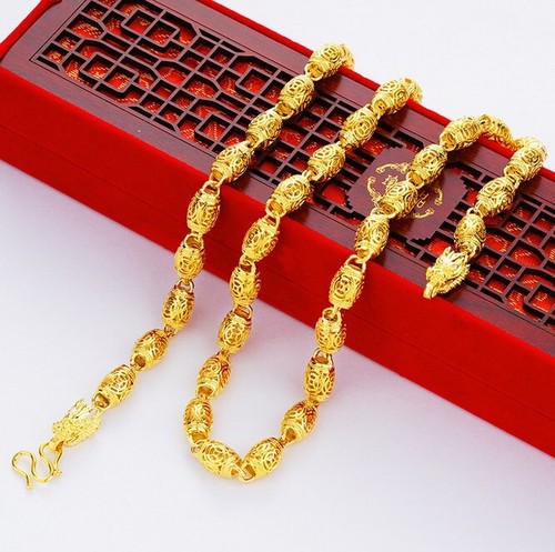 Herren Kette 22K 23K 24K THAI BAHT GOLD GP HALSKETTE - Bild 5 von 11