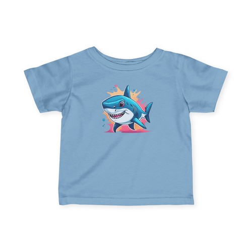 Shark-Themed Infant Tee, Cute Baby Shark Shirt, Toddler Summer Tee, Kids - Picture 20 of 46