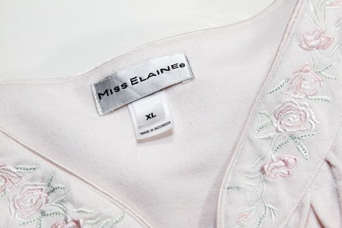 Miss Elaine Robe Womens XL Soft Brushed Cotton Blend Full Zip Knee Length Pink - Picture 6 of 7