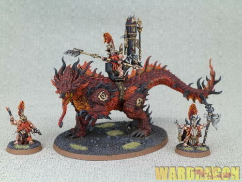 Warhammer AoS Fyreslayers Auric Runefather on Magmadroth Warhammer AoS Fyreslayers Auric Runefather on Magmadroth