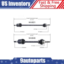 Fits 1995-1998 Mitsubishi Galant 1996-1999 Eclipse 2.4L Pair Front CV Axle Shaft