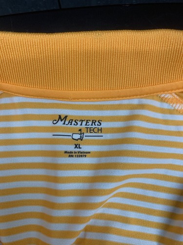 Masters Tech Golf Polo Shirt Size XL White/Orange Stripe Stretch - EUC - Picture 3 of 9