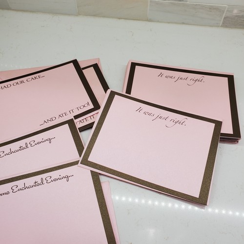 Schreibwaren rosa & braun 15 Dankesschreiben mit Umschlägen individuell perlmuttfarben - Bild 10 von 24