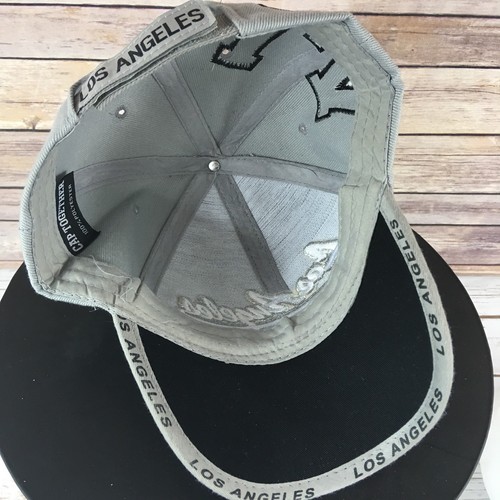Los Angeles Baseball Cap Black/White Polyester Adjustable Closure Embroidered - Picture 7 of 9