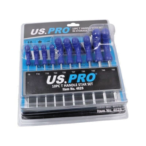 T Handle Torx Key Set US PRO T9 T10 T15 T20 T25 T27 T30 T40 T45 T50 - Picture 2 of 3