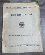 Vtg STAR IDENTIFICATION Naval Air School Pre-Flight Constellation Guide Chart FL