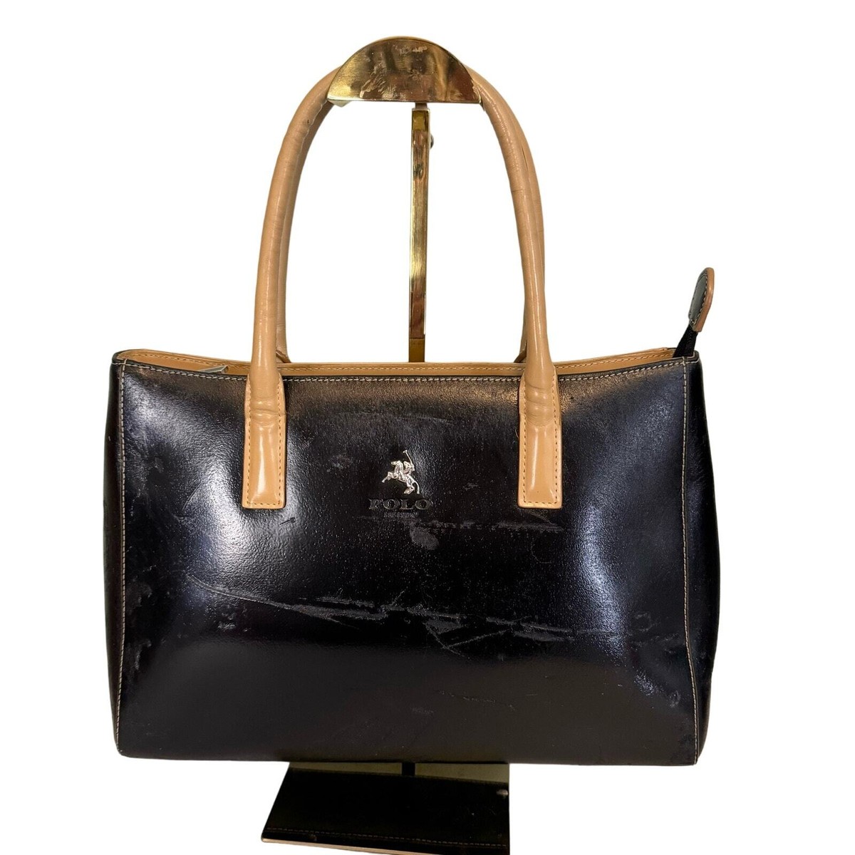 POLO MEISDO バッグ 革 Polo Meisdo Satchel Shoulder Handbag Leather Two Toned