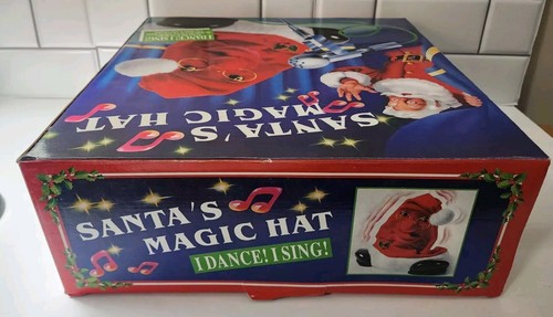 Vintage "Santa’s Magic Hat" Bewegungsaktiviert Animiert Tanzen Singen Musical - Bild 2 von 13