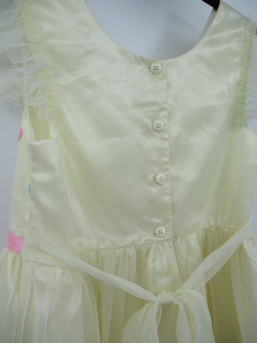 Jona Michelle Girls Dress 7 Cream Polka Dot Easter Holiday Sleeveless Tulle Bow - Picture 7 of 15
