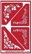 Floral Berry Grape Stencil Vine Flower Glass Etching Reusable Over n Over Armour