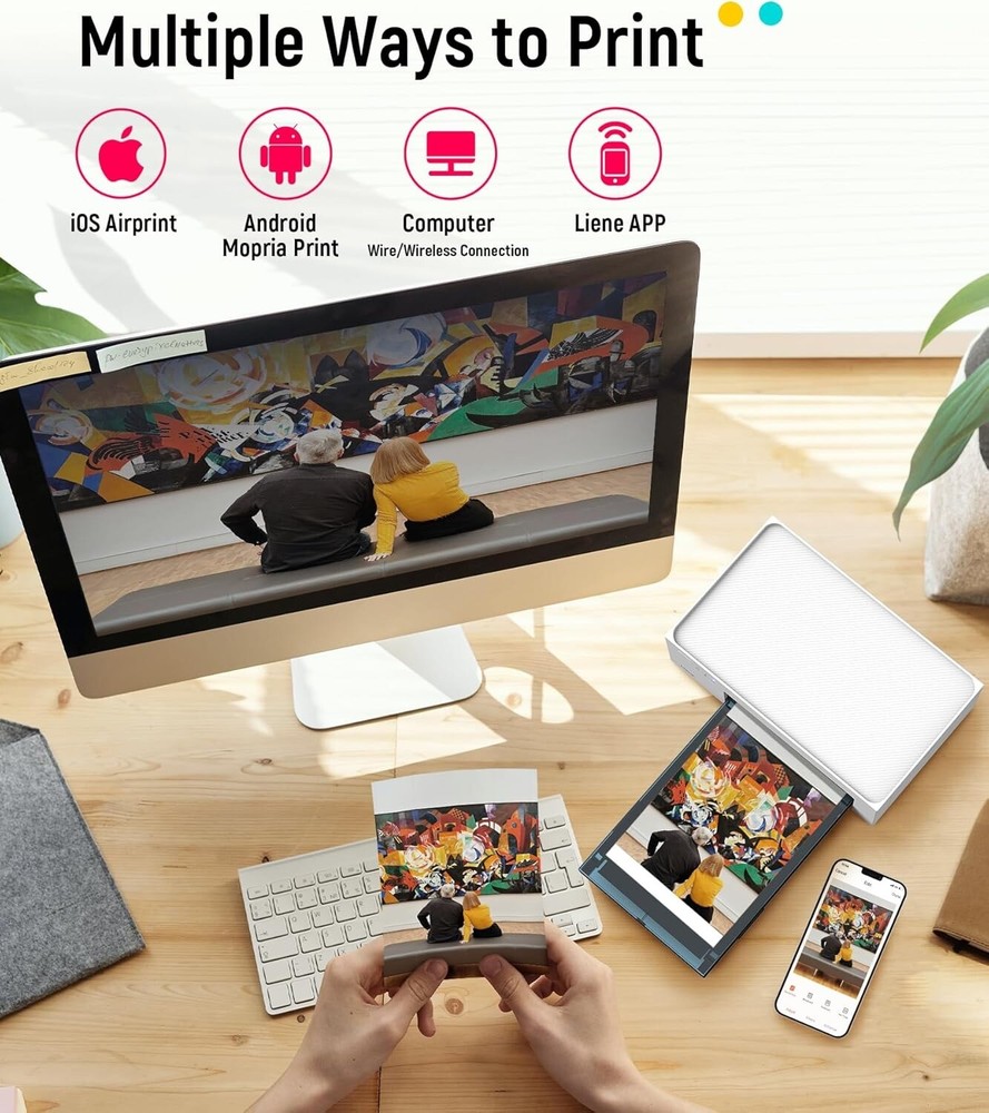 Liene 4x6 Wi-Fi Photo Printer for iPhone and Android – Instant Full-Color Printing